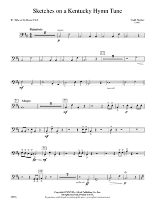 Sketches on a Kentucky Hymn Tune: (wp) E-flat Tuba B.C.