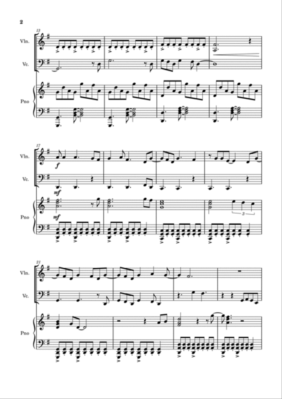 Sweet Child O' Mine Piano Trio scores gallery preview page 2