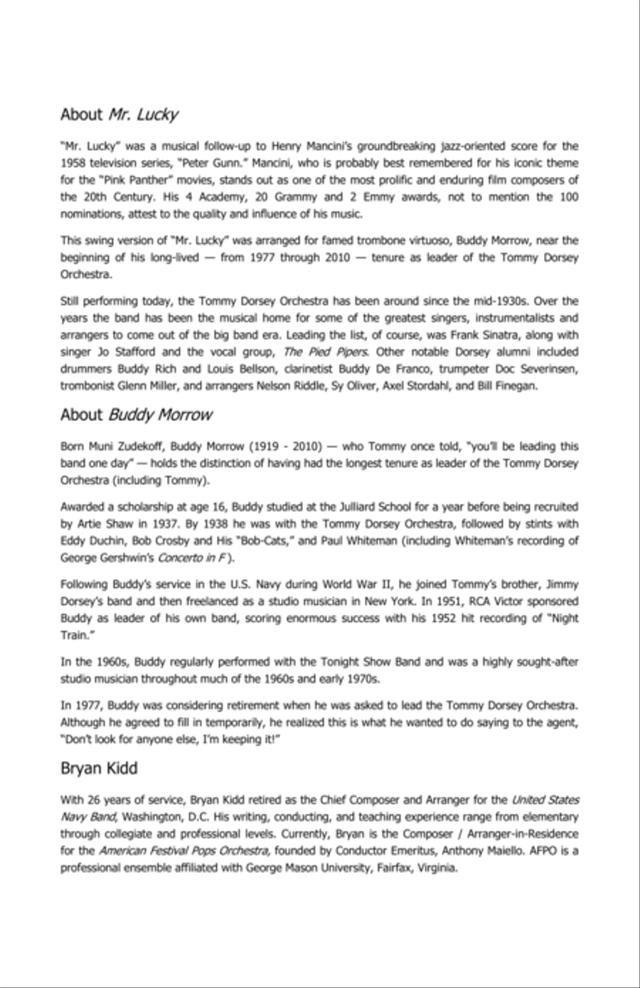 Mr. Lucky - Score Only Mr. Lucky - Score Only Jazz Ensemble scores gallery preview page 2