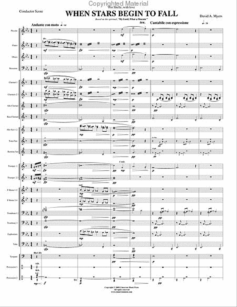 When the Stars Begin to Fall Concert Band scores gallery preview page 2