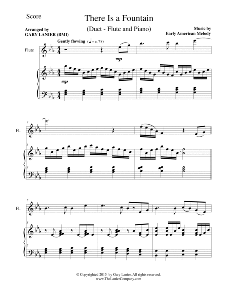 THERE IS A FOUNTAIN (Duet – Flute and Piano/Score and Parts) image number null