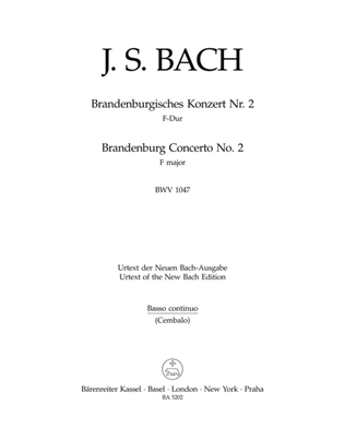 Book cover for Brandenburg Concerto, No. 2 F major BWV 1047