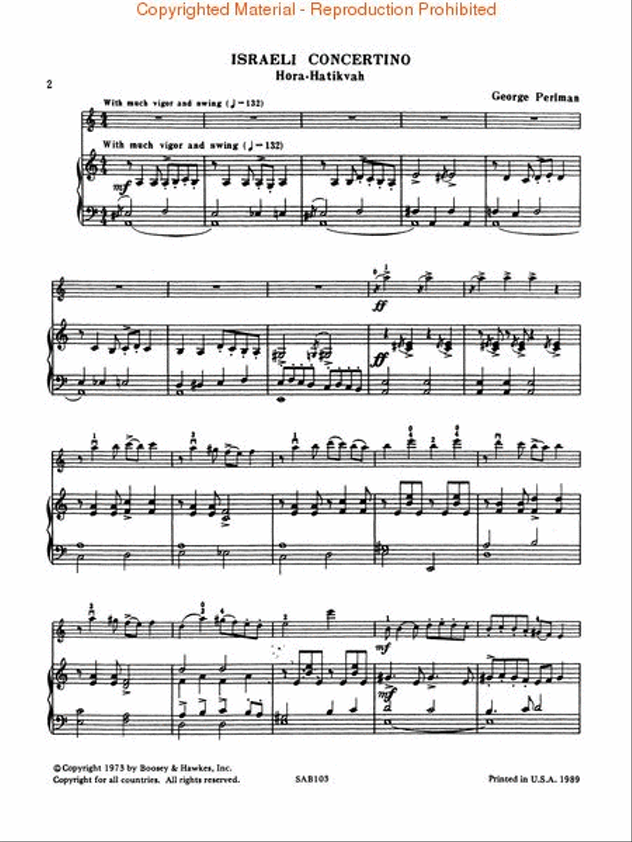 Israeli Concertino Violin Solo scores gallery preview page 2