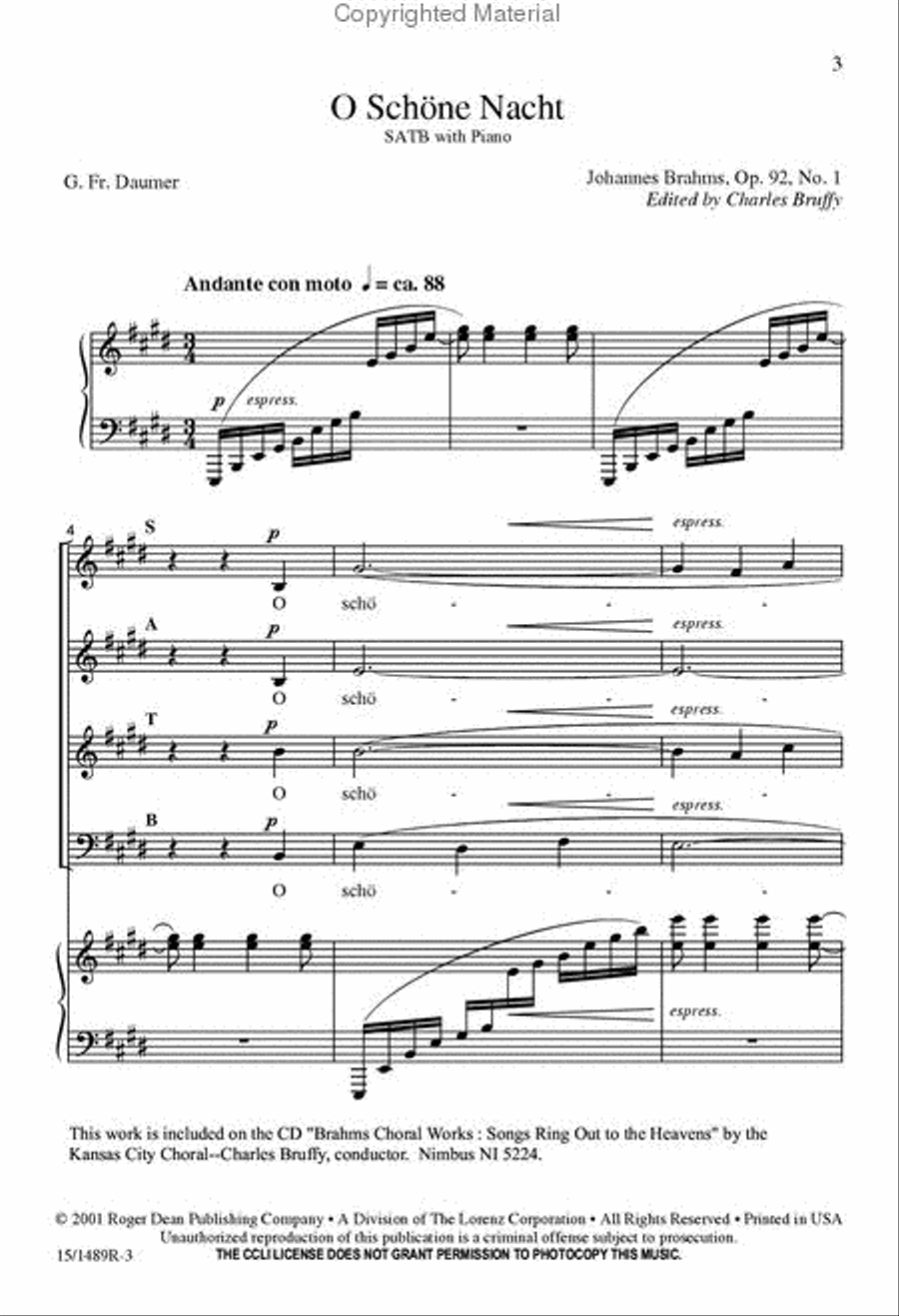 O Schöne Nacht 4-Part scores gallery preview page 2