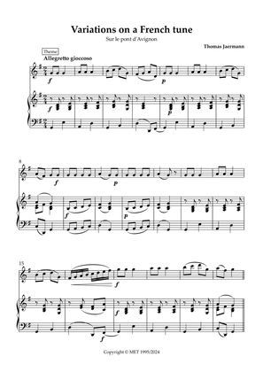 Variations on a French tune for violin and piano (score)