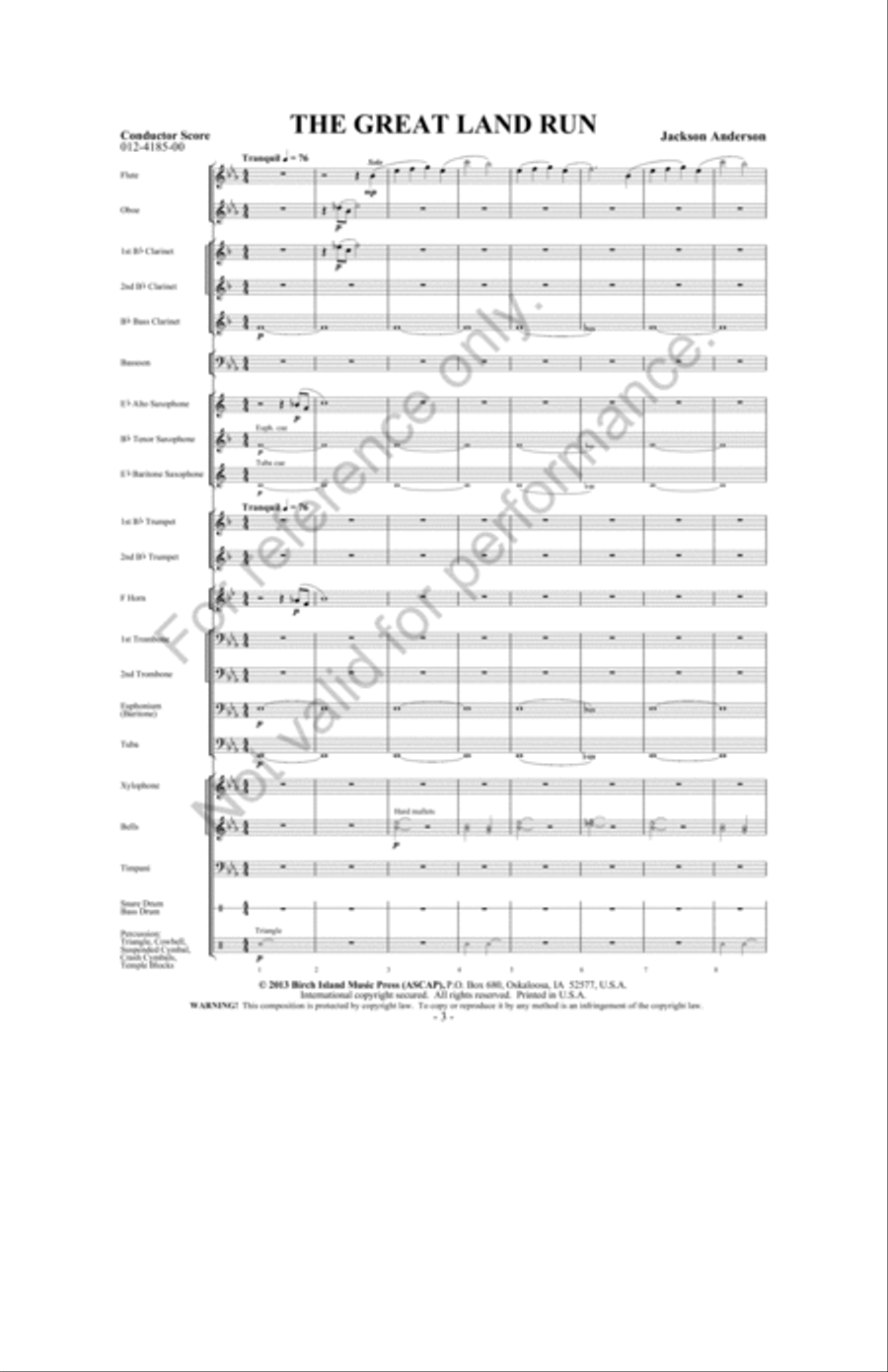 The Great Land Run Concert Band scores gallery preview page 2