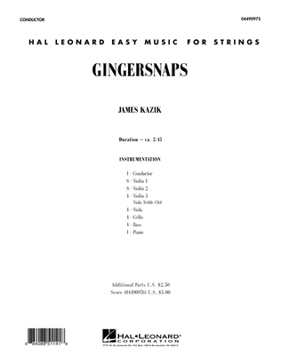 Book cover for Gingersnaps - Full Score
