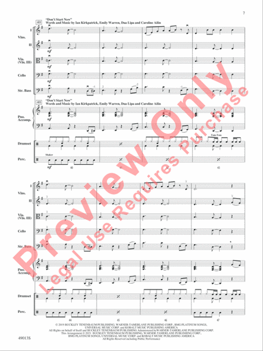 A Dua Lipa Duo String Orchestra scores gallery preview page 8