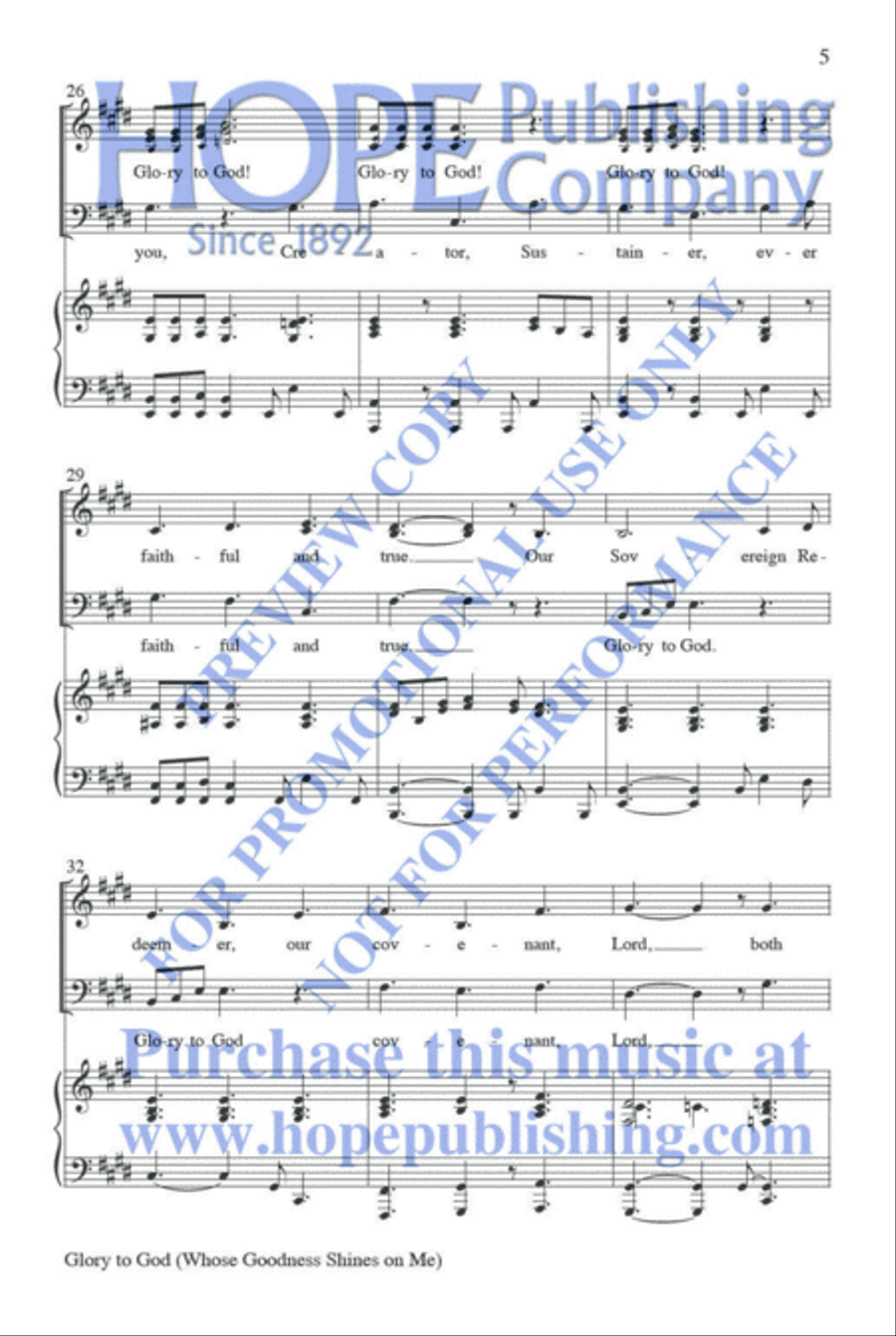 Glory to God (Whose Goodness Shines on Me) 3-Part scores gallery preview page 6