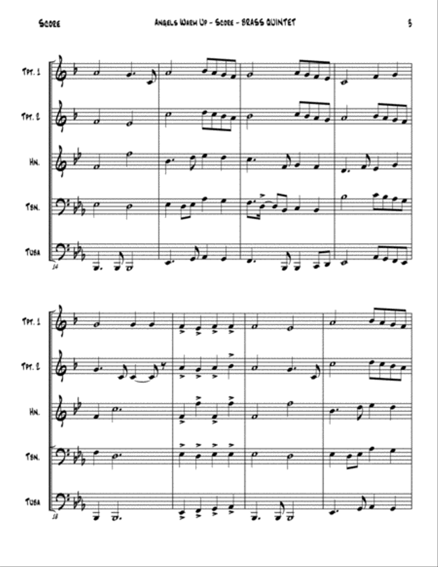 Angels Warm Up (Angels We Have Heard On High) Brass Ensemble scores gallery preview page 4