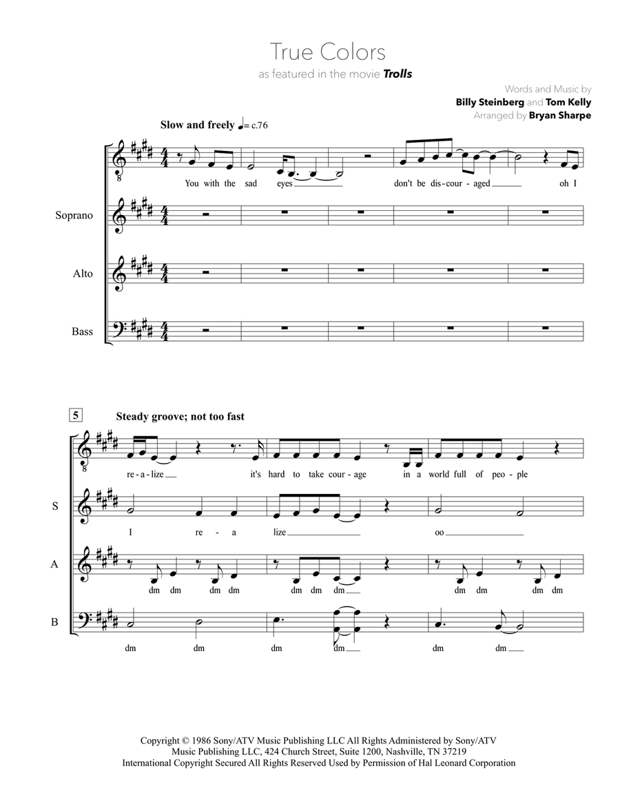 True Colors 3-Part scores gallery preview page 1