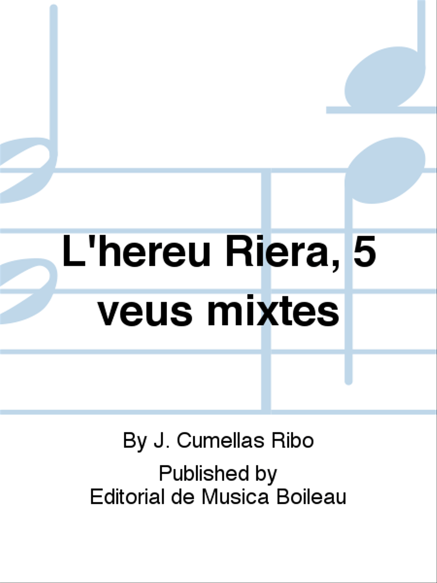 L'hereu Riera, 5 veus mixtes Mixed Choir scores gallery preview page 1