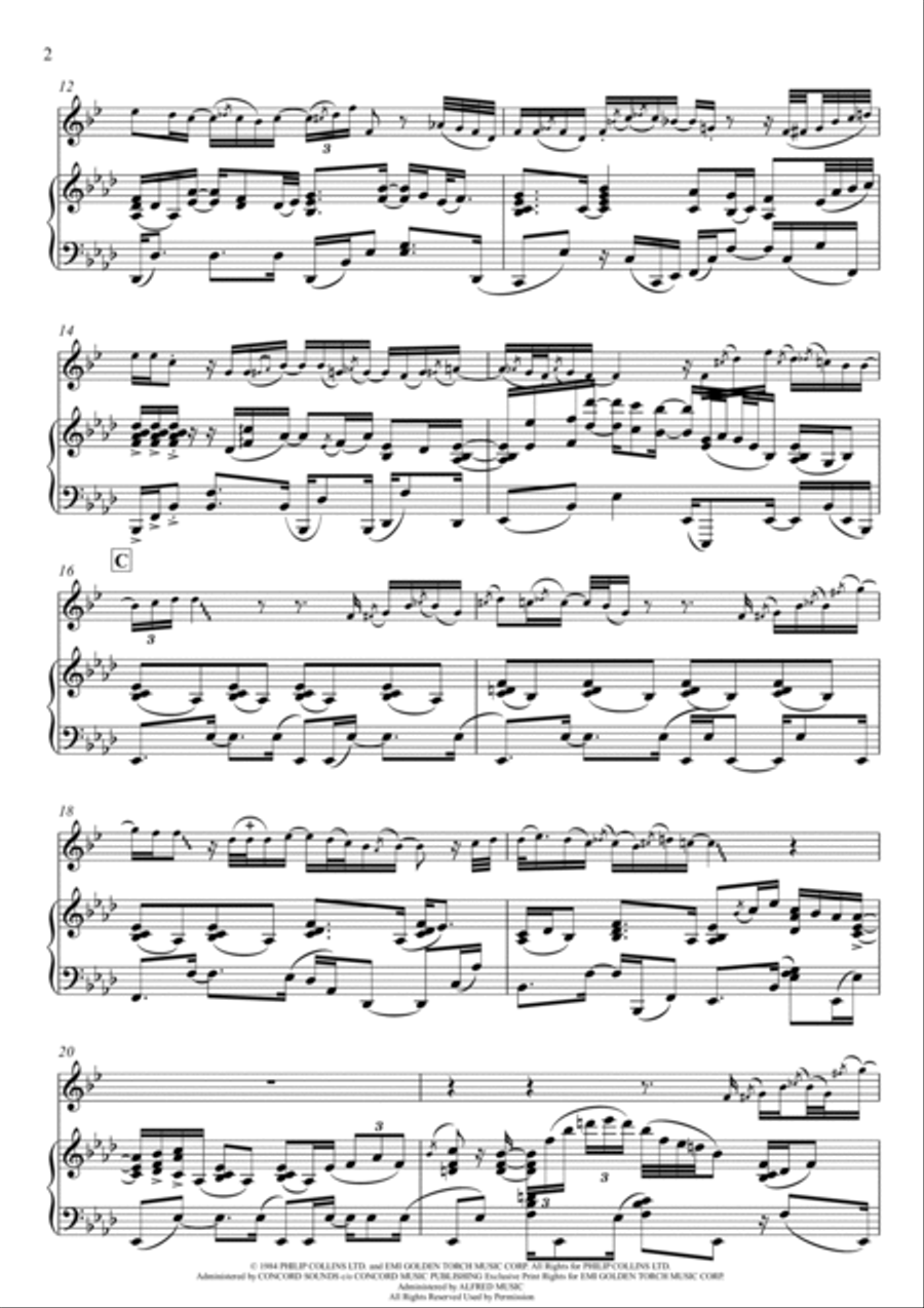 Against All Odds (take A Look At Me Now) B-Flat Clarinet scores gallery preview page 2