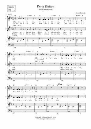 Kyrie Eleison (2016) canon (and SATB setting)