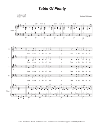 Table of Plenty (Vocal Quartet - (SATB)