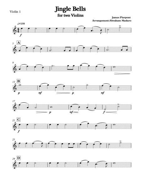 Jingle Bells Violin Duet image number null