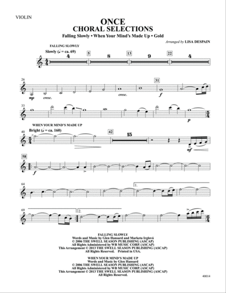 Once: 1st Violin Part scores gallery preview page 1