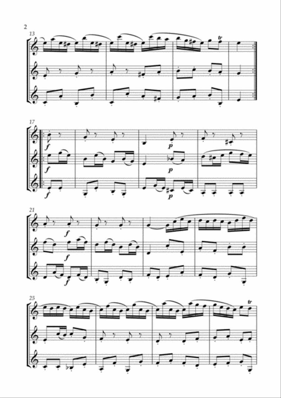 Badinerie (J.S. Bach) for Clarinet trio Badinerie (J.S. Bach) for Clarinet trio Clarinet Trio scores gallery preview page 3