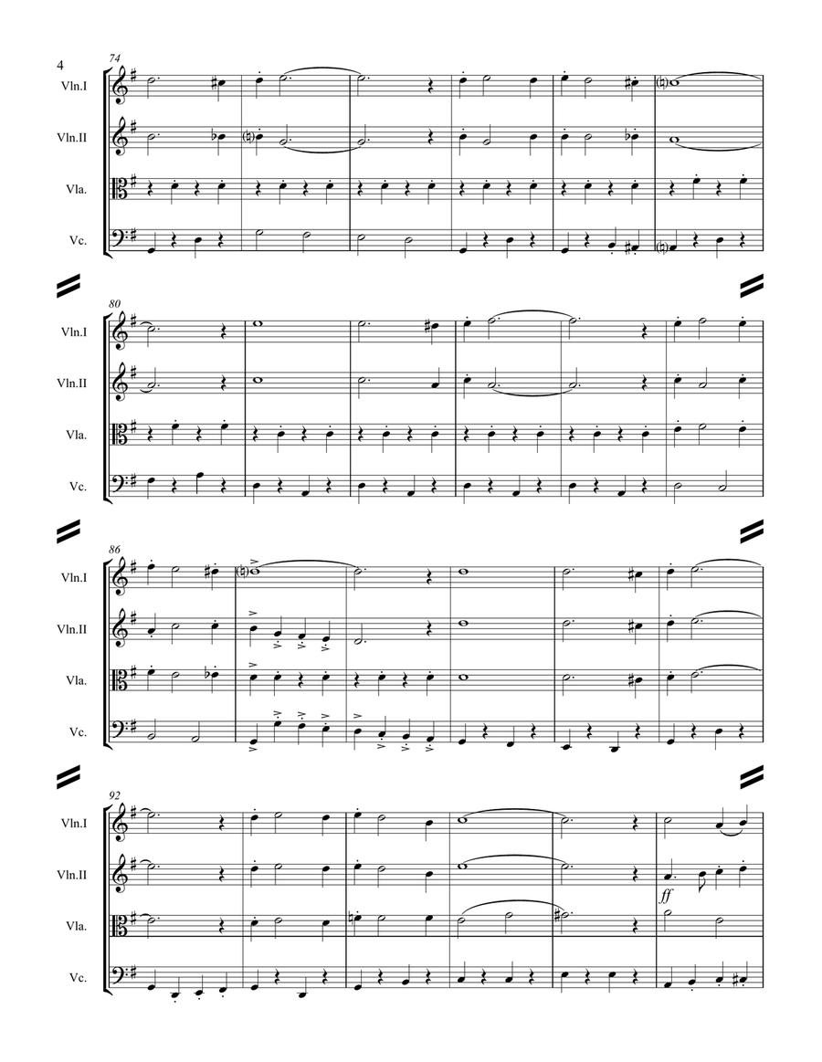 Beer Barrel Polka (roll Out The Barrel) String Quartet scores gallery preview page 5