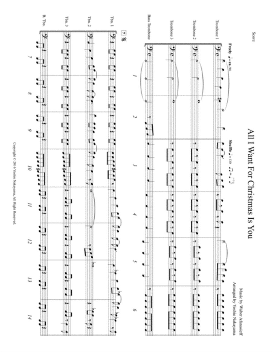 All I Want For Christmas Is You Brass Quartet scores gallery preview page 5