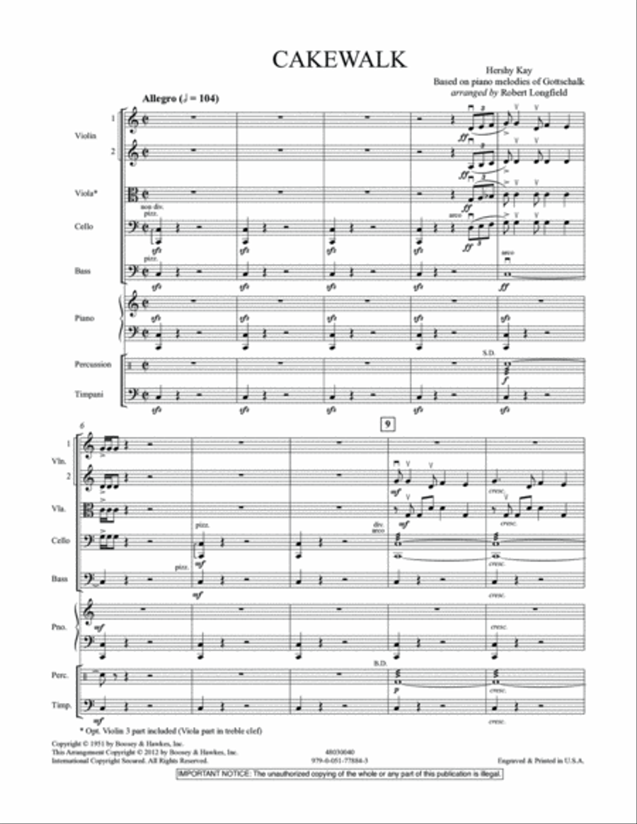 Cakewalk - Conductor Score (Full Score) Orchestra scores gallery preview page 2