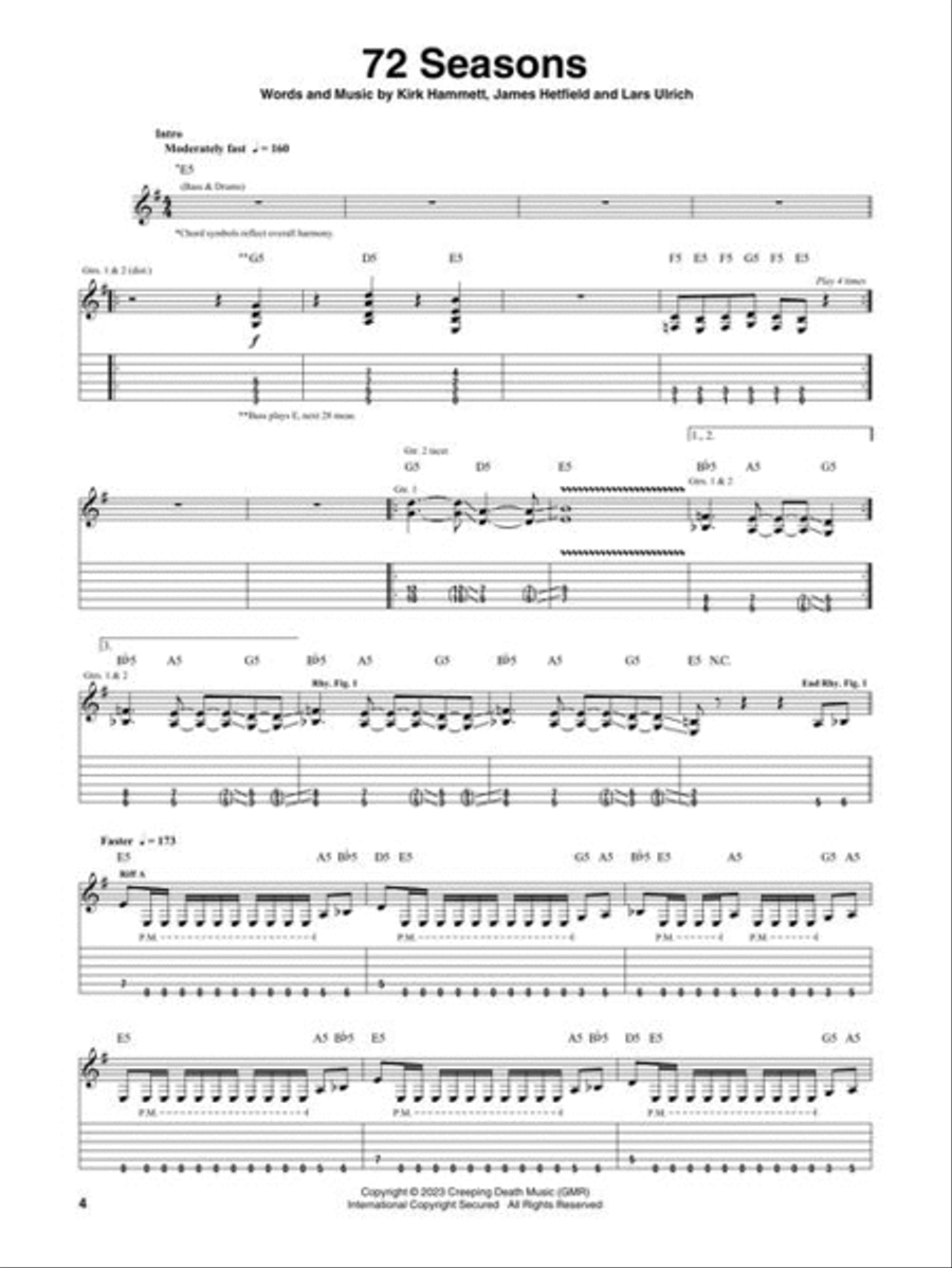 Metallica – 72 Seasons Metallica – 72 Seasons Electric Guitar scores gallery preview page 4