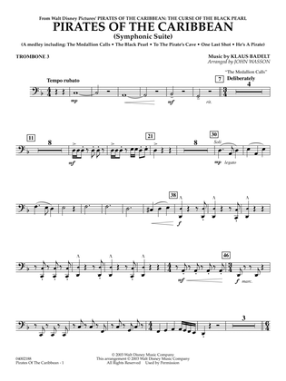 Pirates Of The Caribbean (Symphonic Suite) (arr. John Wasson) - Trombone 3