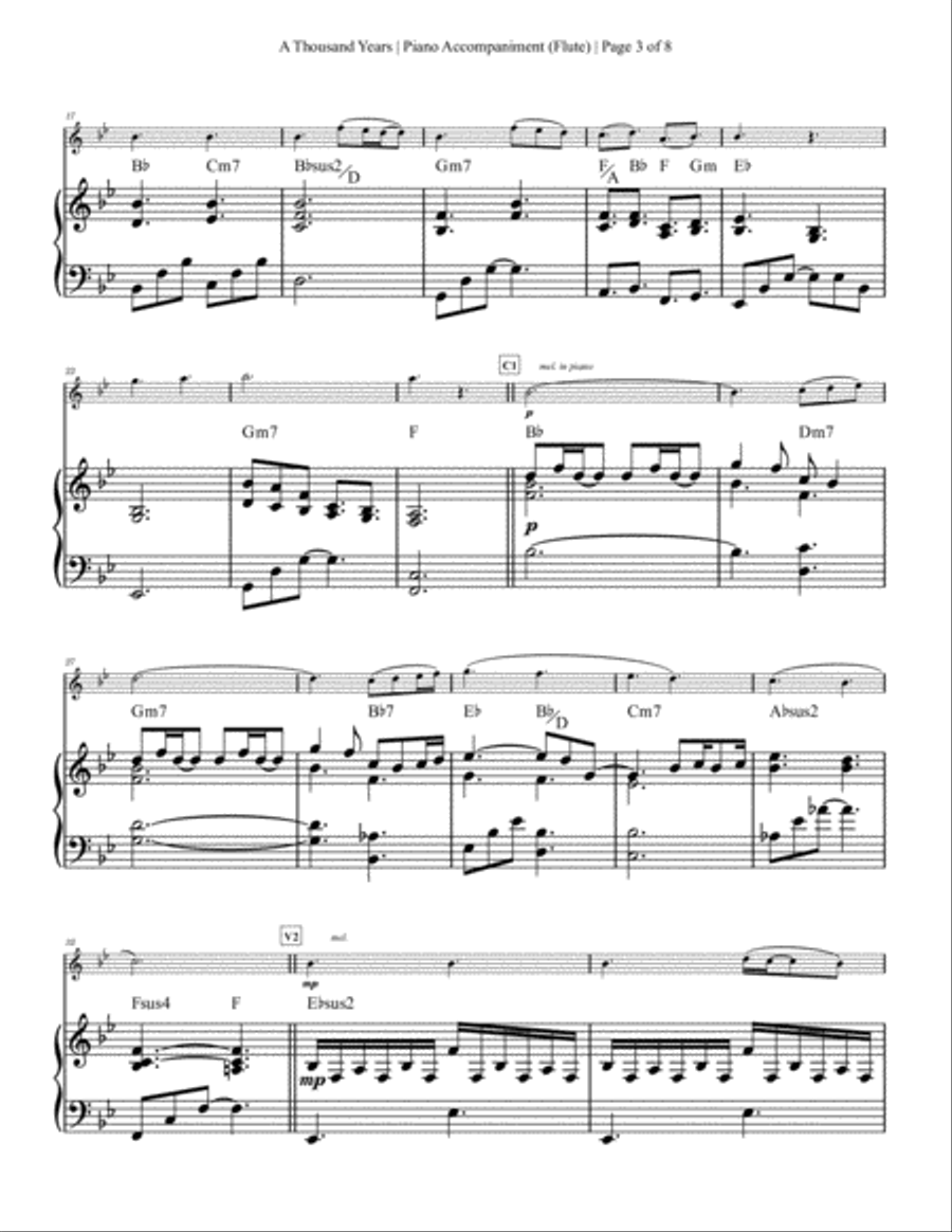A Thousand Years Flute Solo scores gallery preview page 3
