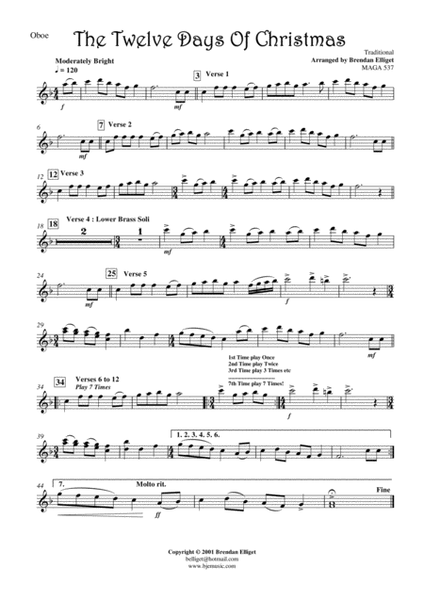 The Twelve Days of Christmas - Concert Band Score and Parts PDF image number null