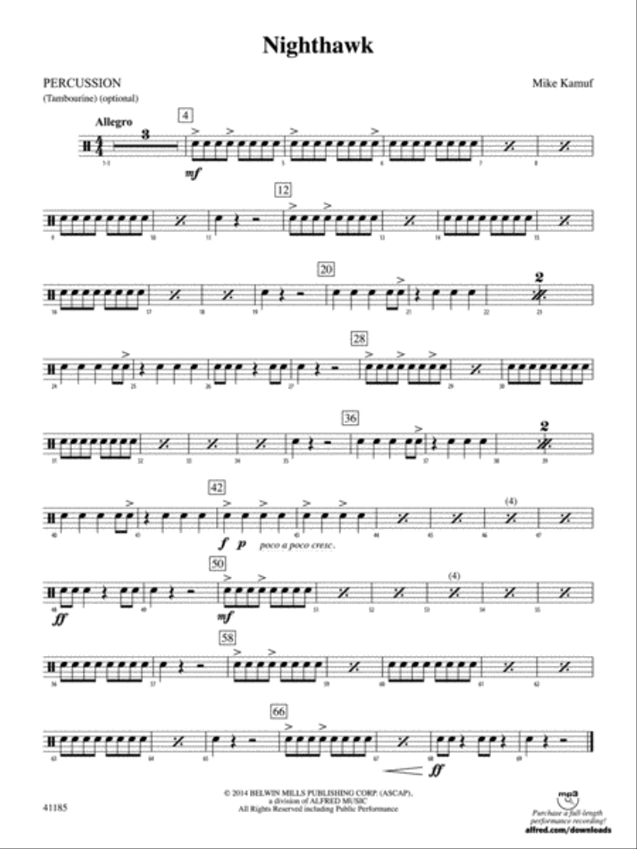 Nighthawk: 1st Percussion String Orchestra scores gallery preview page 1