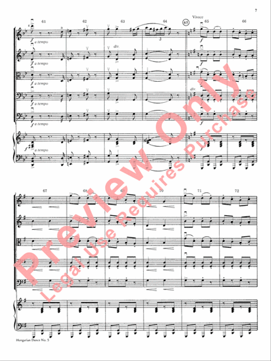 Hungarian Dance No. 5 String Orchestra scores gallery preview page 8