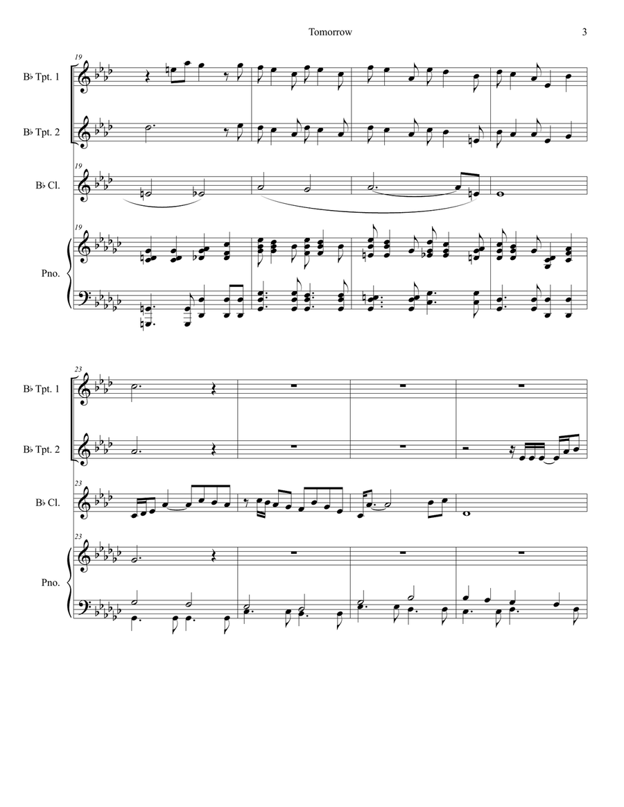Tomorrow Trumpet Duet scores gallery preview page 3