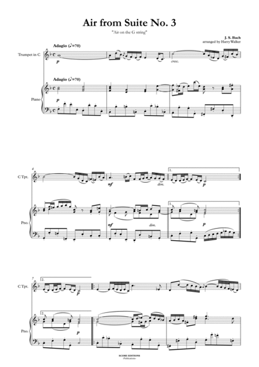 Bach Air from Suite No.3 (for Trumpet in C and Piano) image number null
