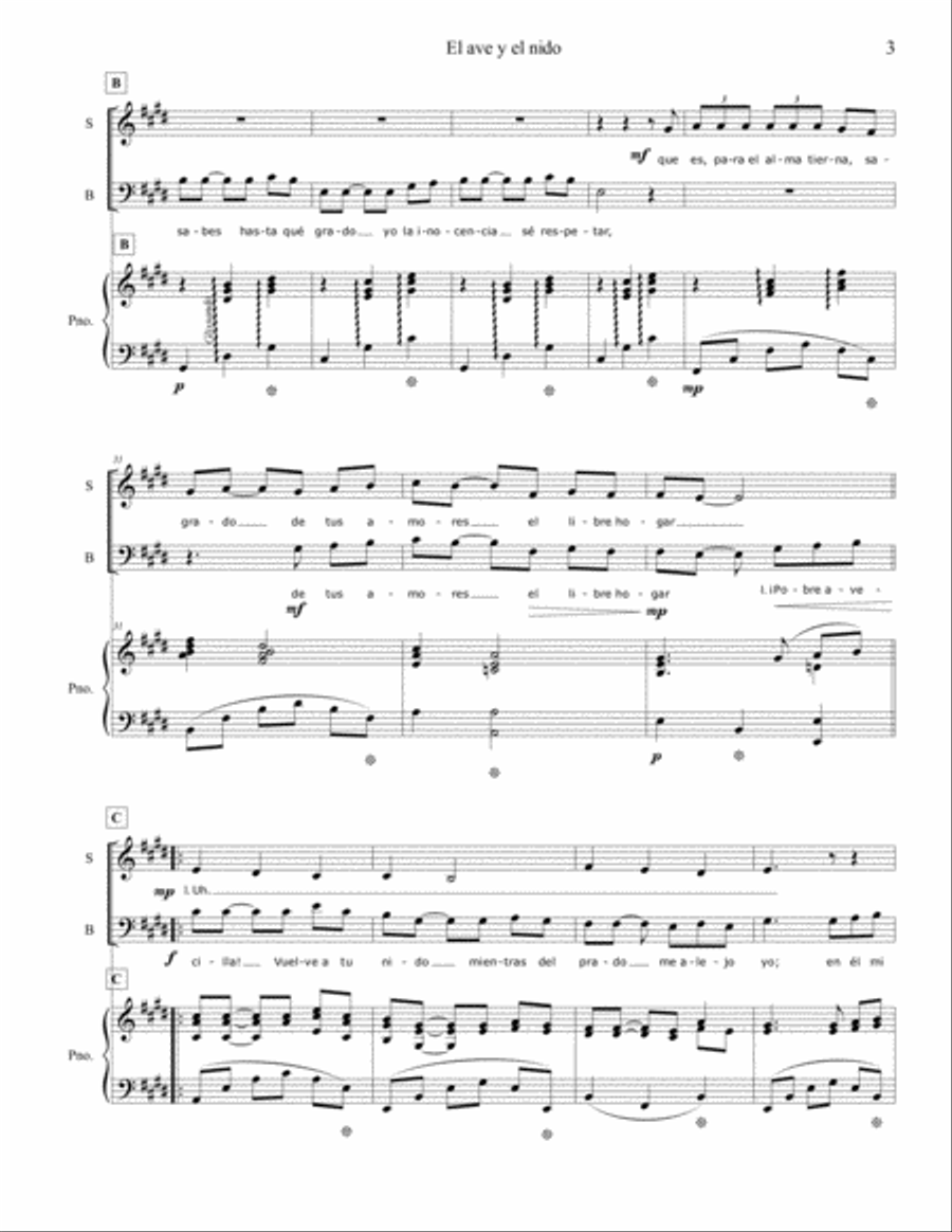 El Ave y El Nido 3-Part scores gallery preview page 3