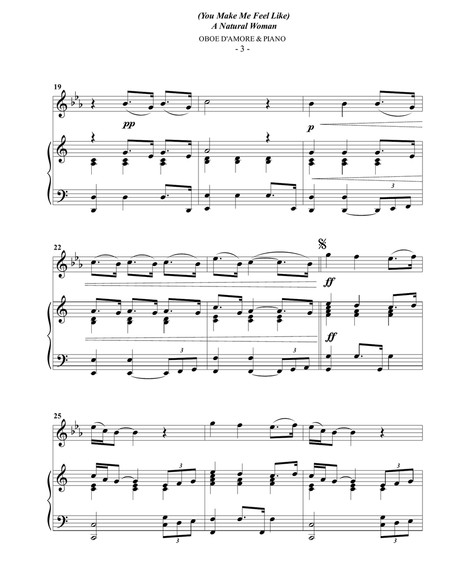 (You Make Me Feel Like) A Natural Woman Oboe scores gallery preview page 3