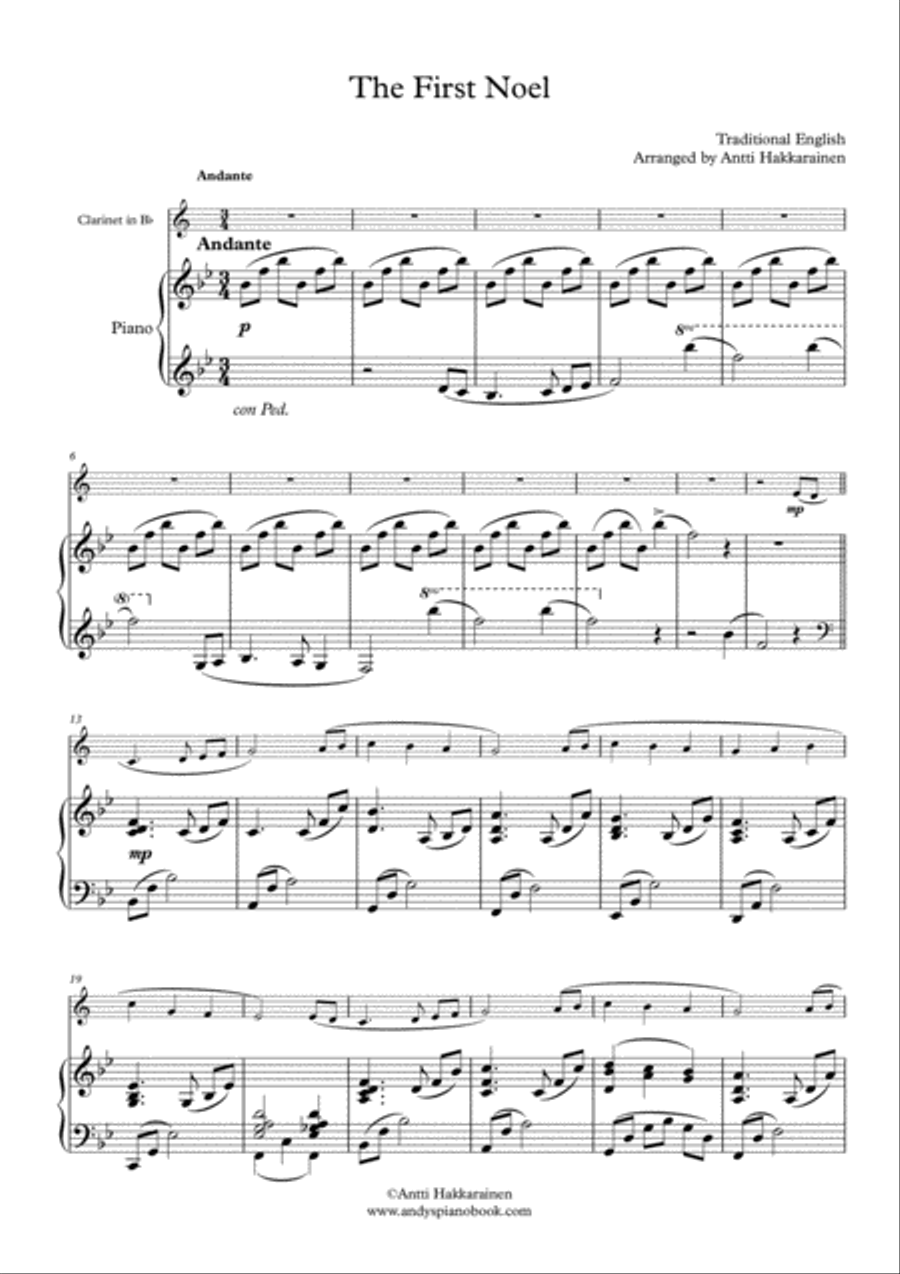 The First Noel - Clarinet & Piano Clarinet Solo scores gallery preview page 2