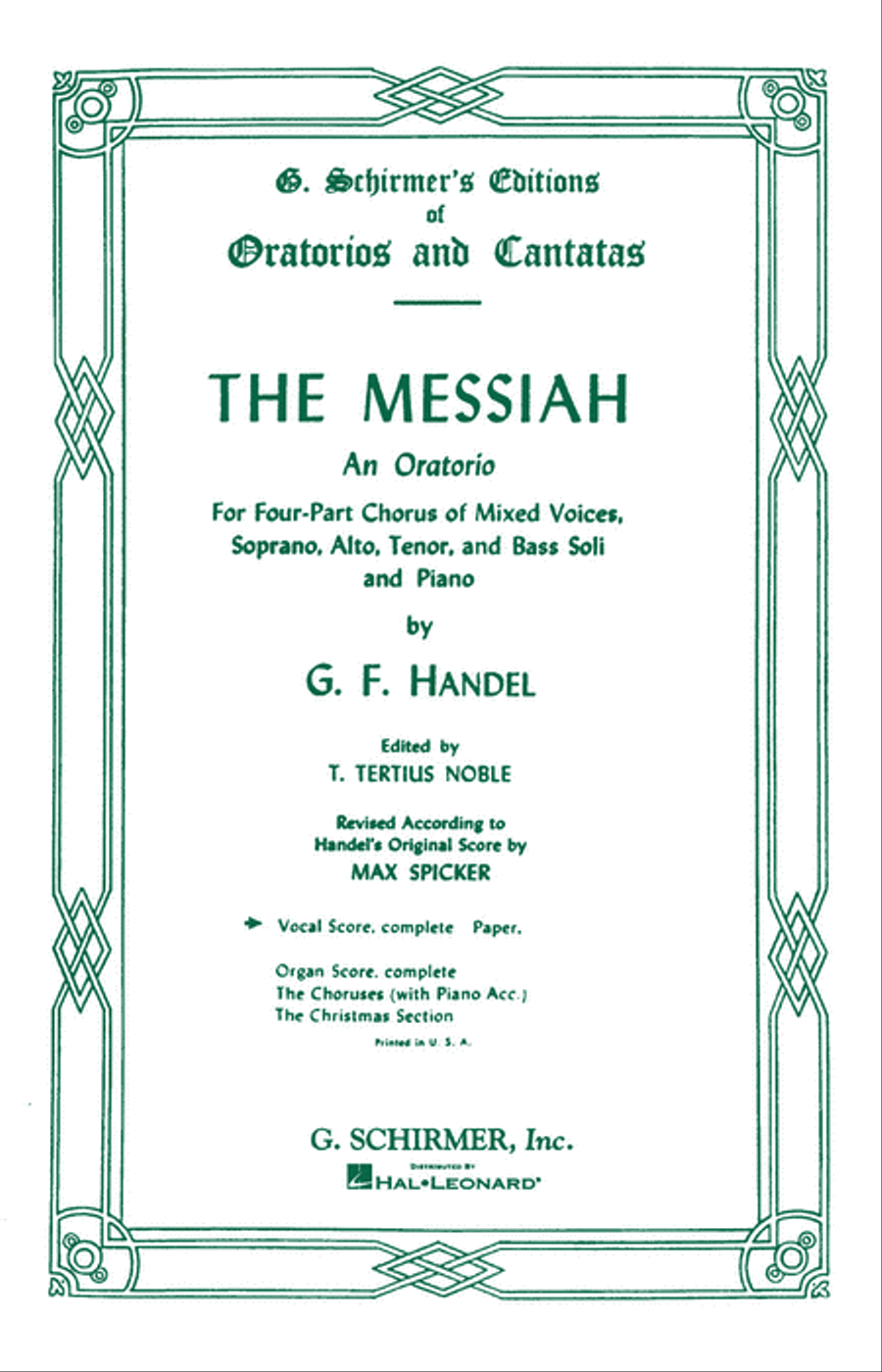 Messiah (Oratorio, 1741) 4-Part scores gallery preview page 1