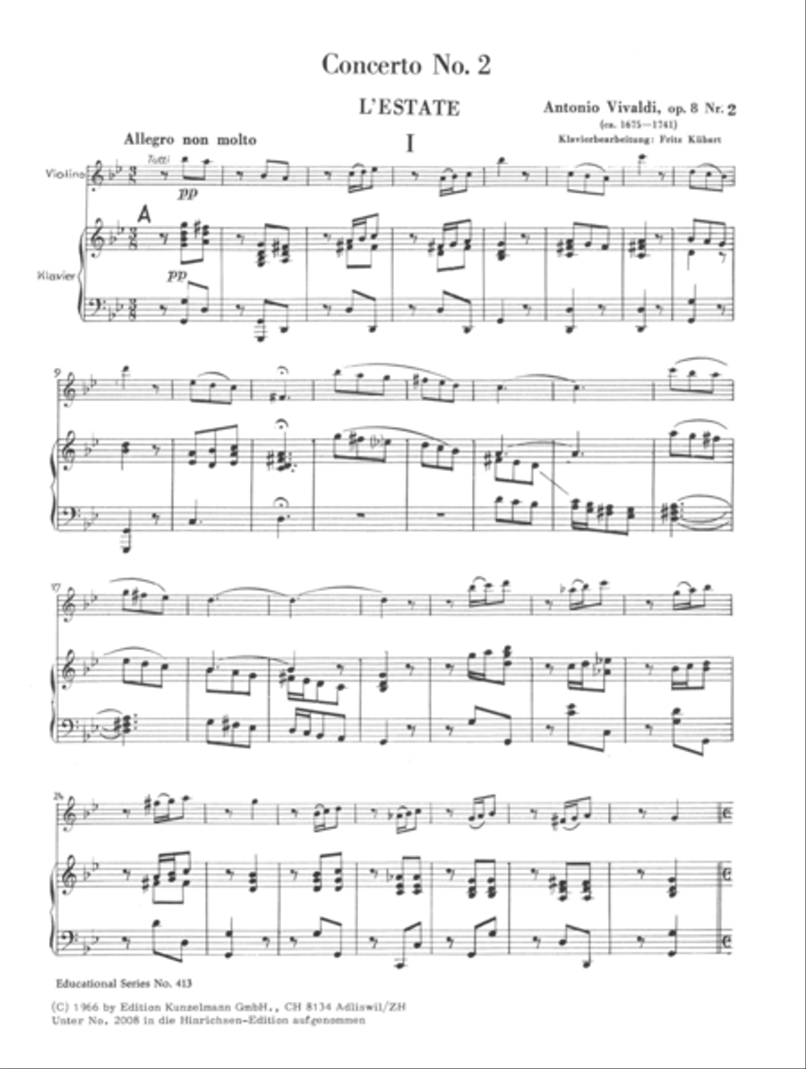 The four seasons - Summer, Concerto for violin Violin Solo scores gallery preview page 2