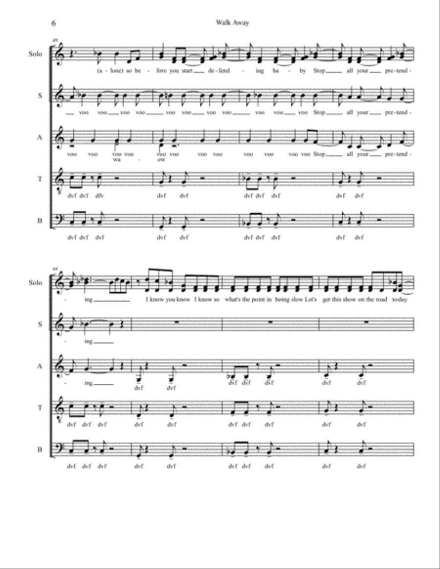 Walk Away 4-Part scores gallery preview page 6