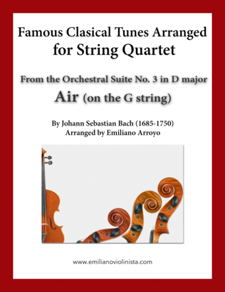 Book cover for Air by J. S. Bach for string quartet (wedding ready)
