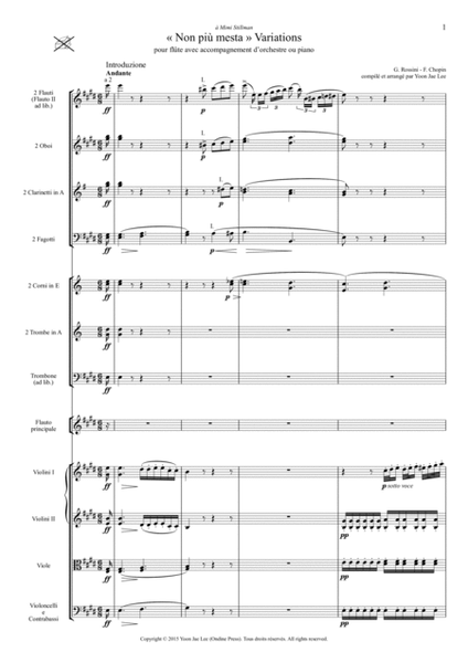 Variations on 'Non piu mesta' for Flute and Orchestra - Score Only