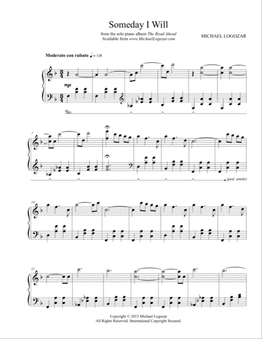 Someday I Will Someday I Will Piano Solo scores gallery preview page 1