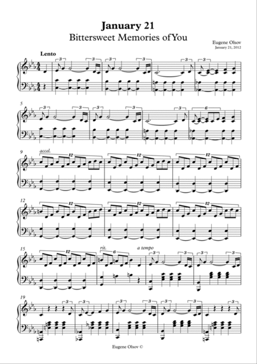 January 21 (Bittersweet Memories of You) Piano Solo scores gallery preview page 2