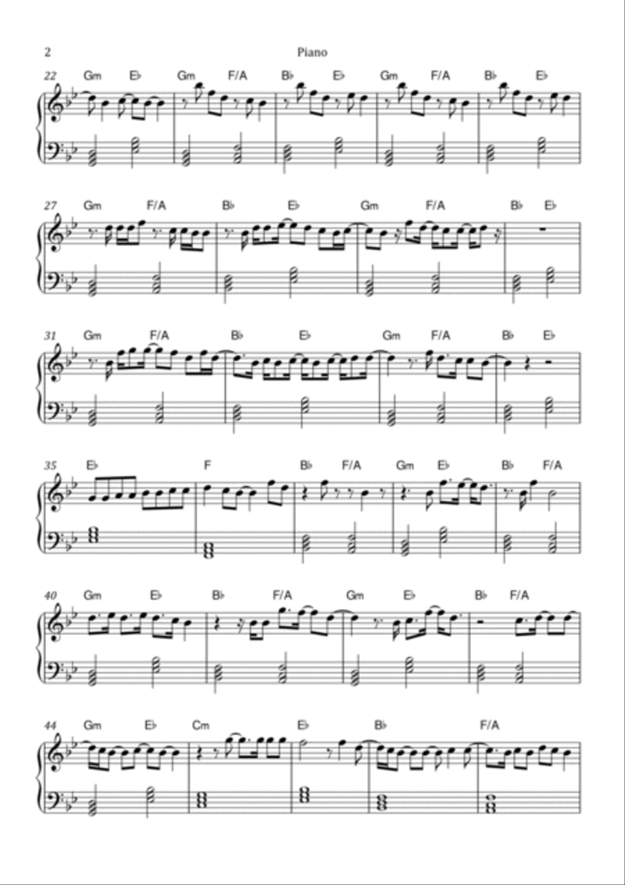 Autumn Leaves Piano Solo scores gallery preview page 2
