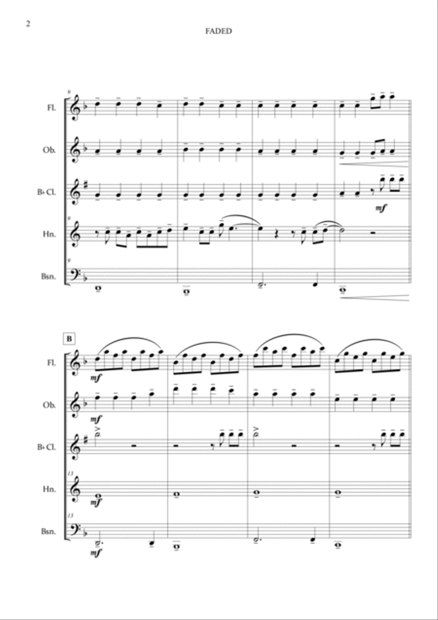Faded Woodwind Quintet scores gallery preview page 4