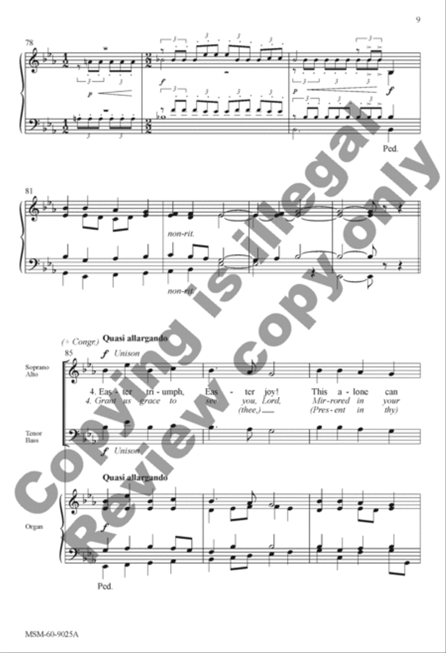 At the Lamb's High Feast We Sing Songs of Thankfulness and Praise 4-Part scores gallery preview page 9