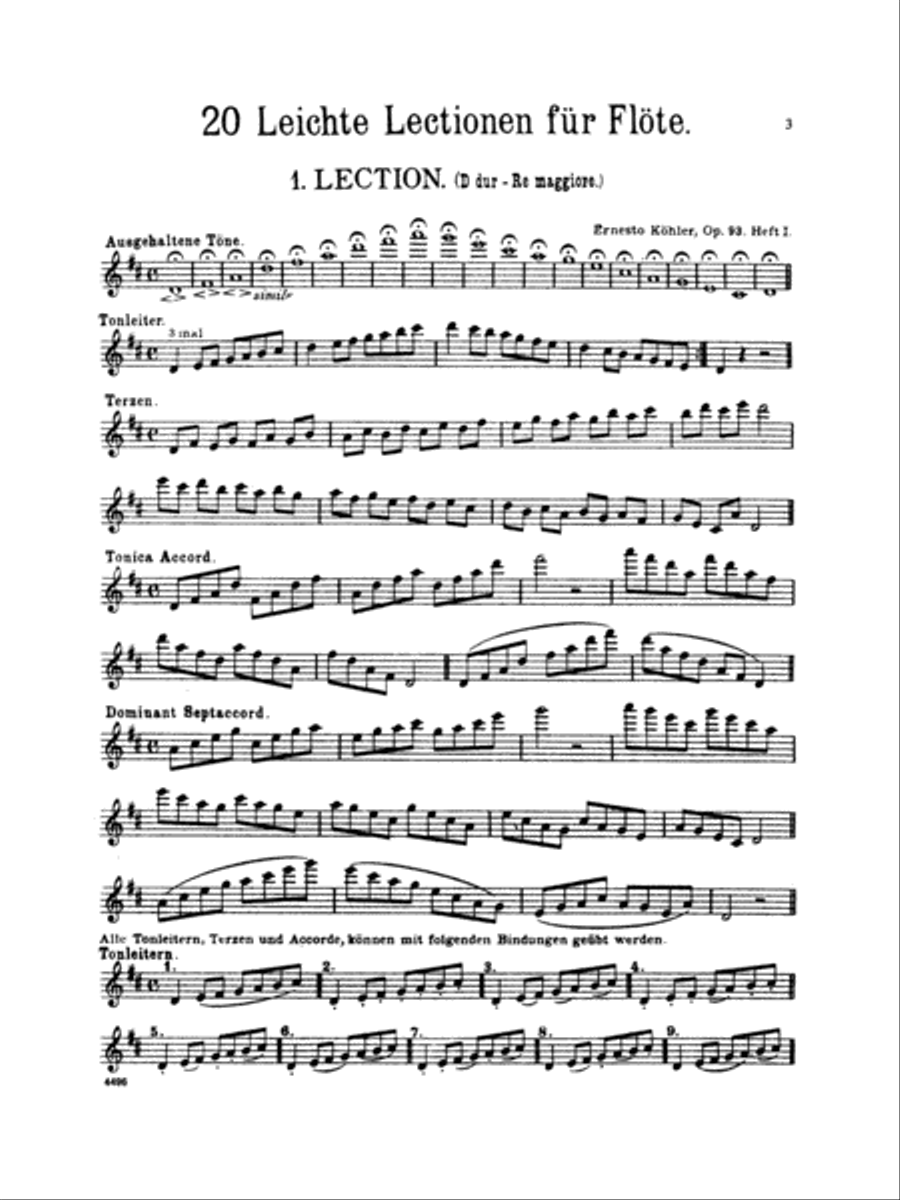 Twenty Easy Melodic Progressive Exercises, Op. 93, Volume 1 Flute scores gallery preview page 4