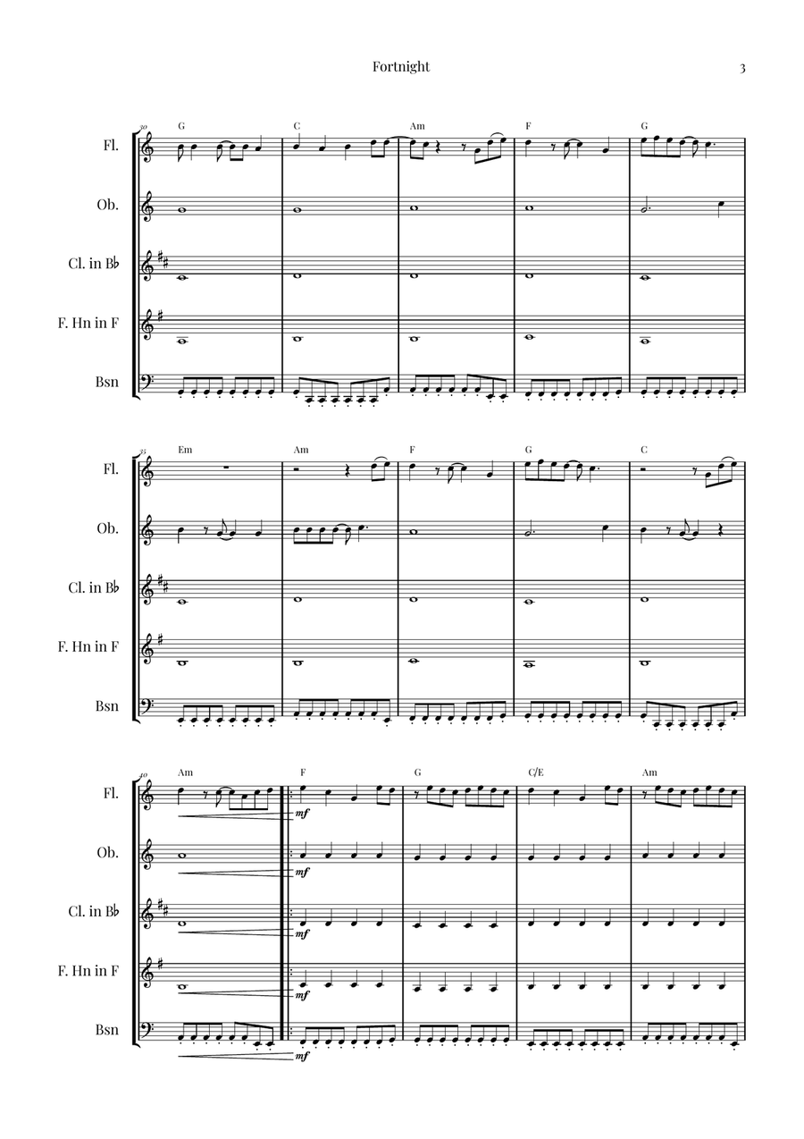 Fortnight Woodwind Quintet scores gallery preview page 3