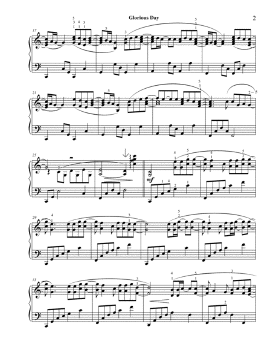 Glorious Day (Living He Loved Me) Piano Solo scores gallery preview page 3