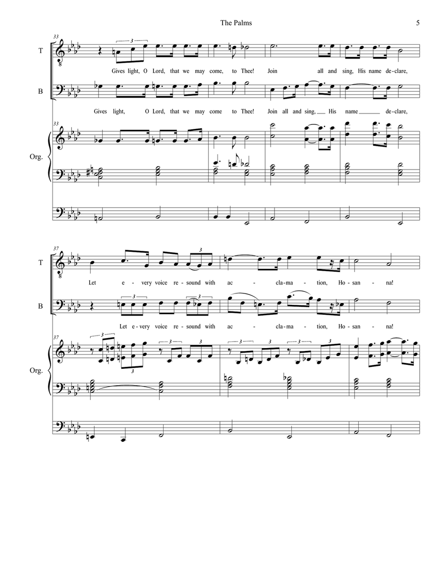 The Palms (Duet for Tenor and Bass solo) Tenor Voice scores gallery preview page 5